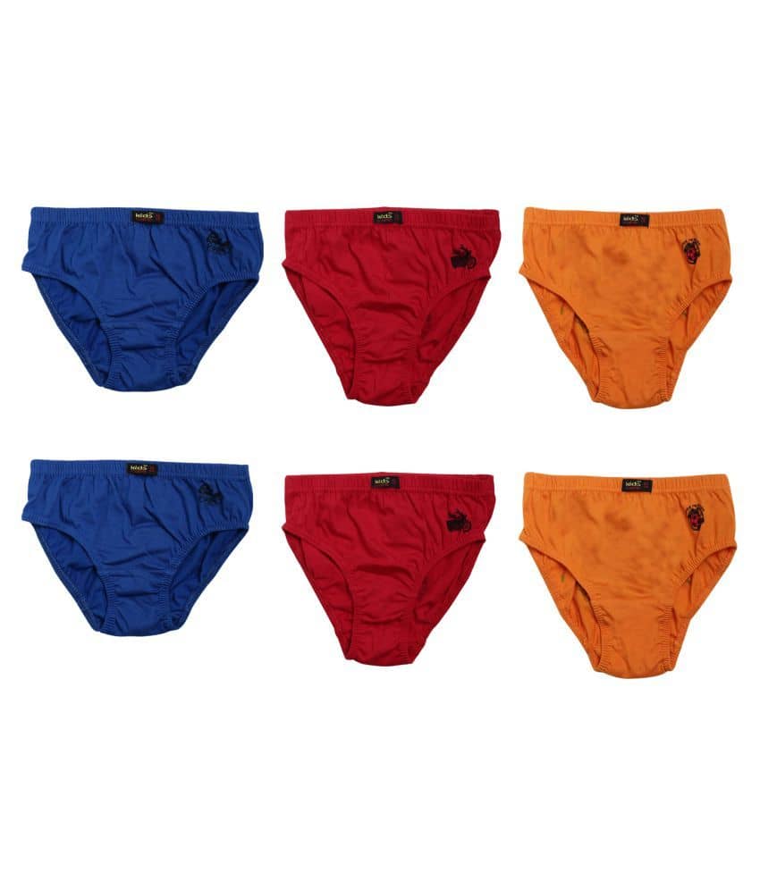 Kids Care Pack of 6 Boys 100% Cotton Briefs ( Multi Color ) - Nightwear & Loungewear | Buy online on ZillyBuy