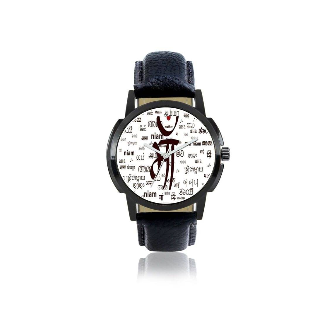     			MIENTERPRISE - Black Leather Analog Men's Watch