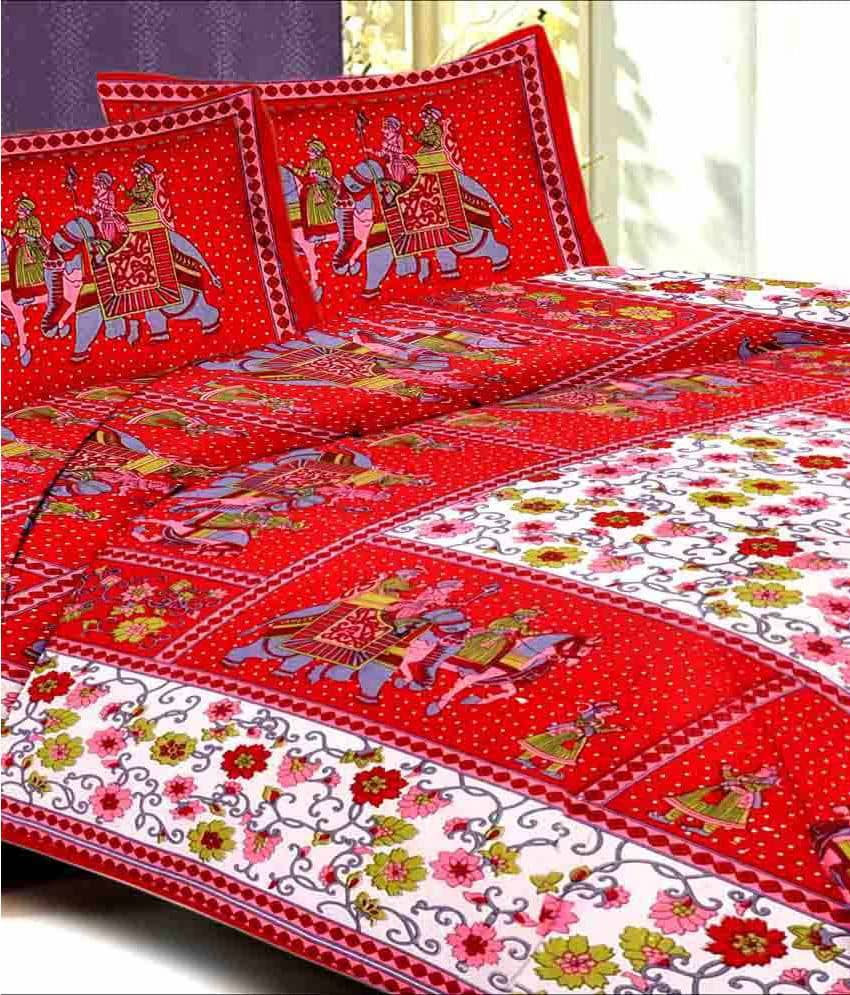 Bombay Spreads Cotton King Bedsheet ( Multicolor )