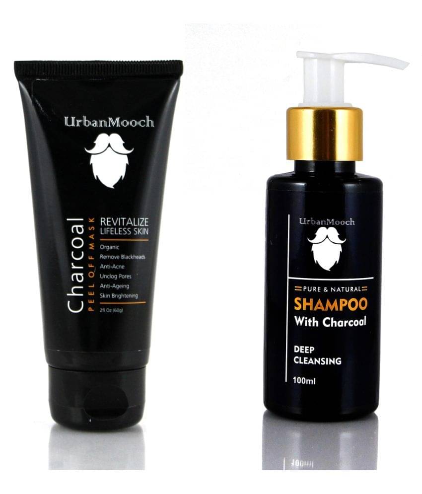 UrbanMooch Charcoal Activated Shampoo Face Peel Masks 160 gm Pack of 2 UrbanMooch Charcoal Activated Shampoo Face Peel Masks 160 gm Pack of 2