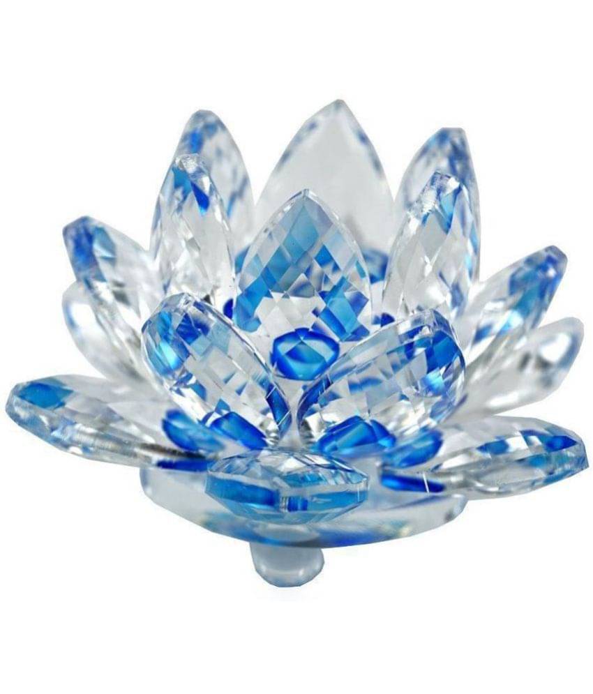     			Sunaina Collection Blue Crystal Lotus Flower Fengshui