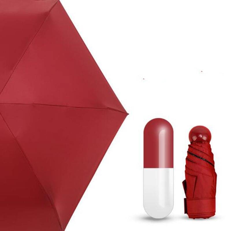 Frabble8 Automatic Stylish Capsule Umbrella 4 fold (UV Proof Windproof)- (Colour - Red, Compact - 85 cm Diameter, Perfect for 1 Person) Frabble8 Automatic Stylish Capsule Umbrella 4 fold (UV Proof Windproof)- (Colour - Red, Compact - 85 cm Diameter, Perfect for 1 Person)