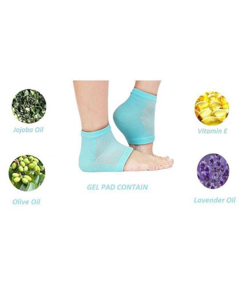     			Snailmore Silicone Gel Heel Socks With Gel Pad Foot Protector Free Size