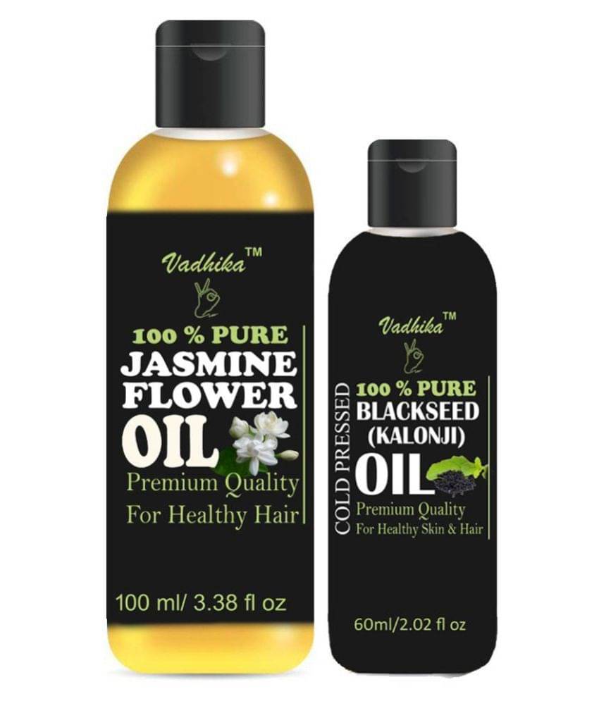 Vadhika 100 % Pure & Natural Jasmine Flower Oil & Blackseed Oil 160 ml Pack of 2 Vadhika 100 % Pure & Natural Jasmine Flower Oil & Blackseed Oil 160 ml Pack of 2
