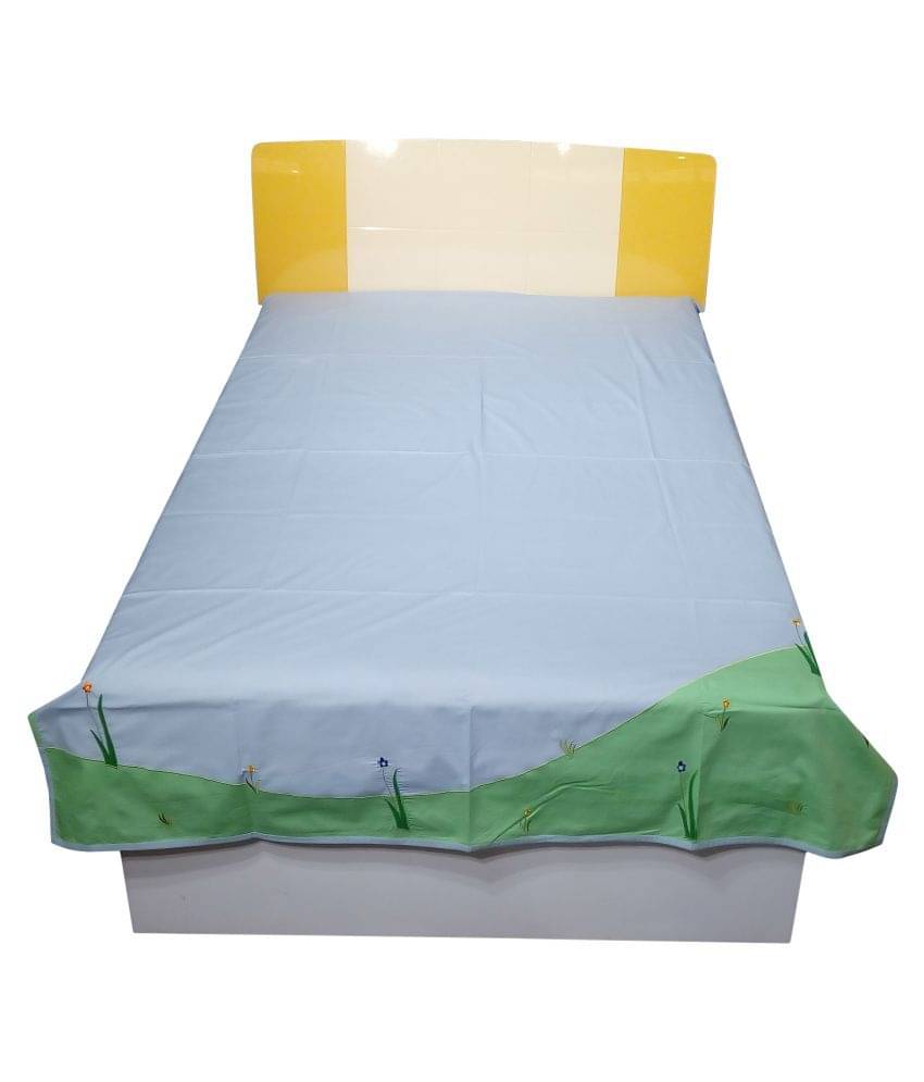     			HUGS N RUGS Cotton Single Bedsheet ( Blue )