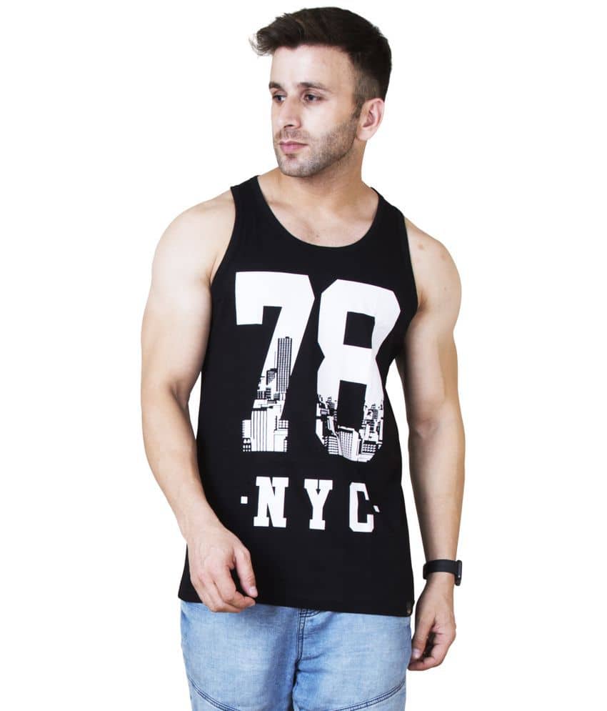 Veirdo Pack of 1 Cotton Sleeveless Vest For Men ( Black ) - Nightwear & Loungewear | Buy online on ZillyBuy