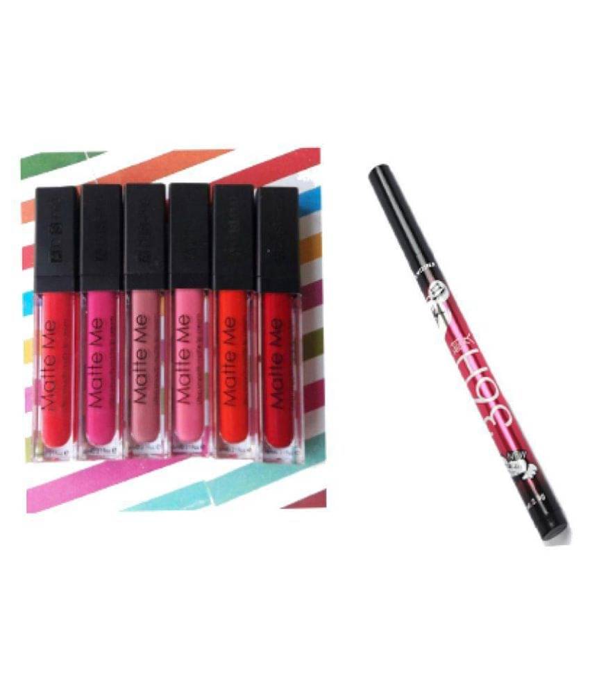     			ADS Matte Me Ultra Smooth Liquid Lipstick Set Of 6 With 1 Sketch Eye Liner