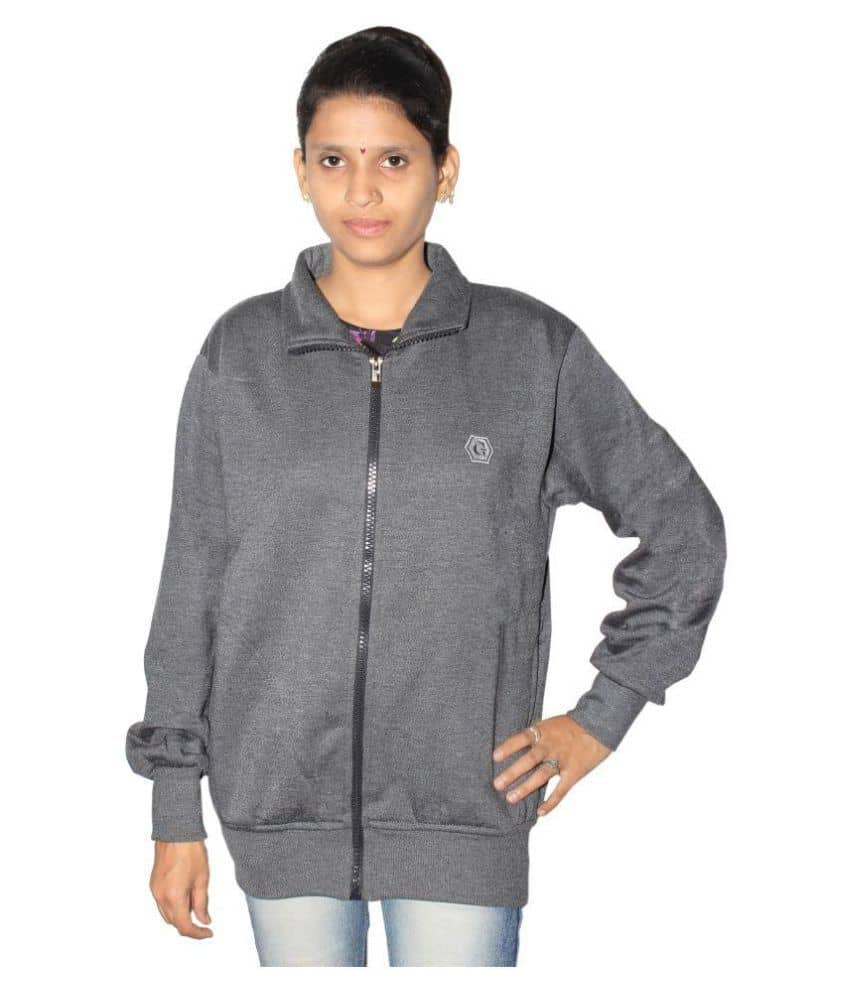 Goodluck Woollen Grey Non Hooded Sweatshirt