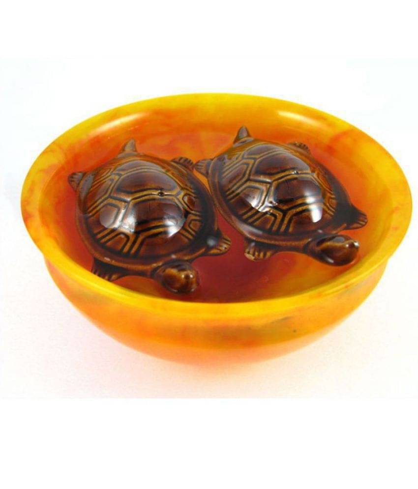     			King & Queen Feng Shui Floating Tortoise In Bowl Showpiece
