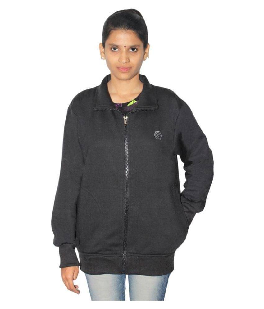     			Goodluck Woollen Black Hooded Sweatshirt