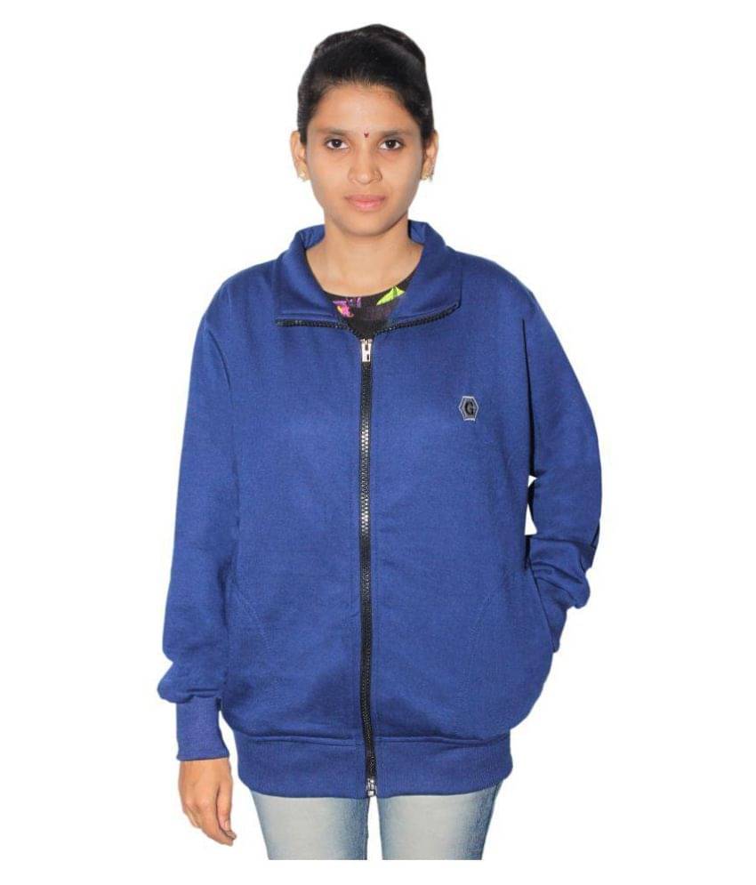     			Goodluck Woollen Blue Non Hooded Sweatshirt