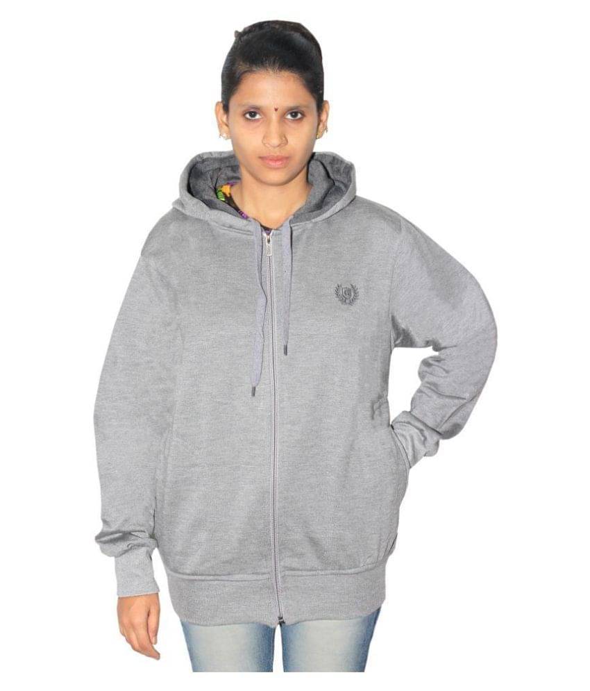     			Goodluck Woollen Grey Hooded Sweatshirt