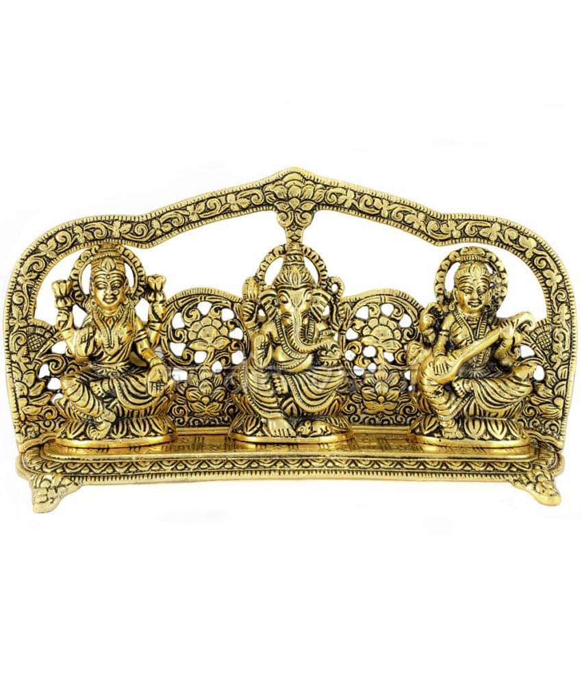     			Vedic Vaani Lakshmi Ganesha Saraswati Brass Idol