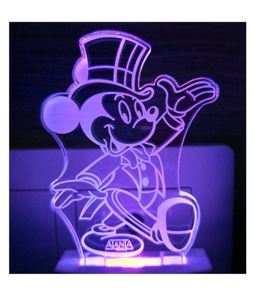 Ajanta Micky Mouse CODE 2059 3D Night Lamp Multi - Pack of 1 Ajanta Micky Mouse CODE 2059 3D Night Lamp Multi - Pack of 1
