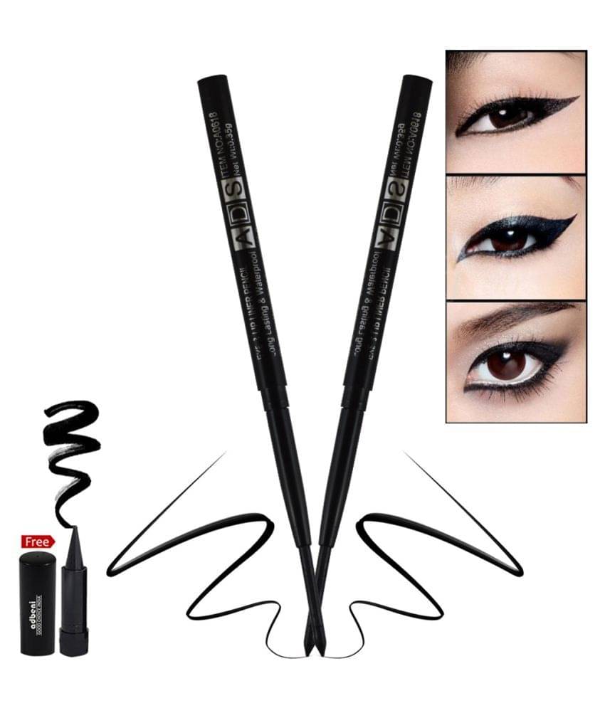     			ADS Eye Care 12Hr Kajal Stick Black 0.35 gm Pack of 2