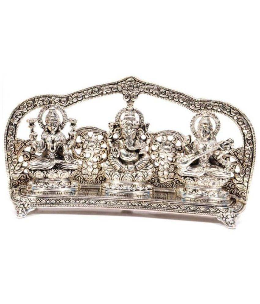     			L/G Lakshmi Ganesh Saraswati German Silver Statue