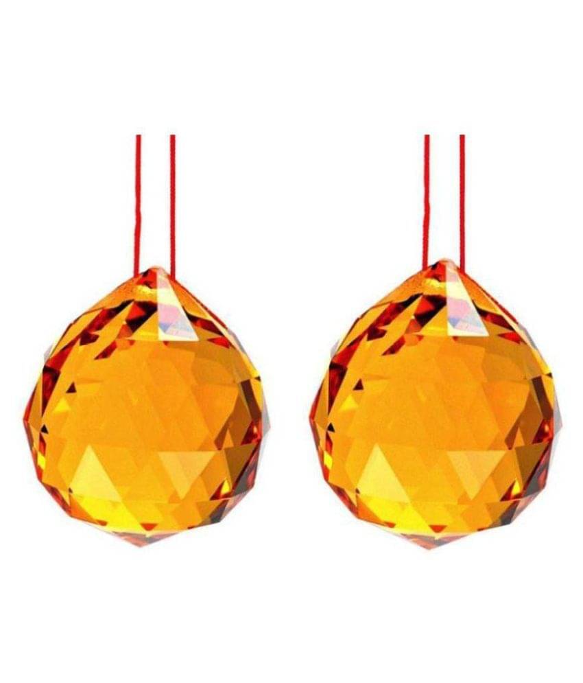     			DD1  Yellow Color Hanging Crystal Ball