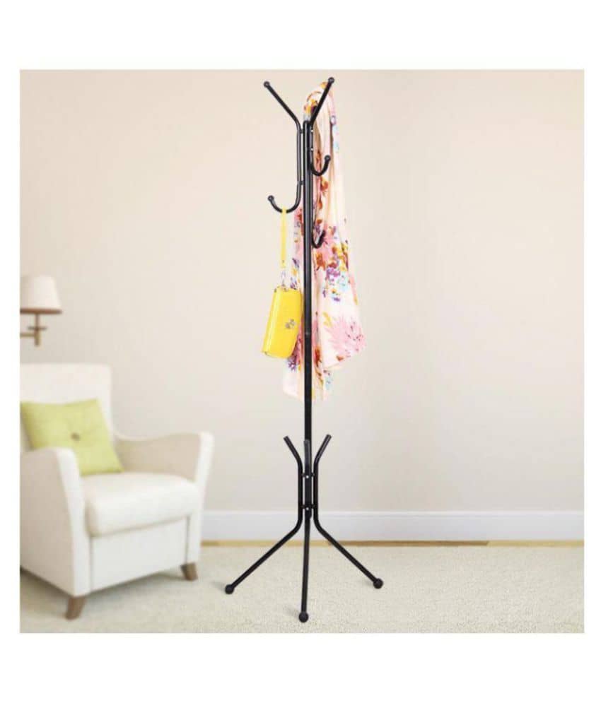 House of Quirk Wrought Iron Coat Rack Hanger Creative Fashion Bedroom for Hanging Clothes Shelves, Wrought Iron Racks Standing Coat Rack