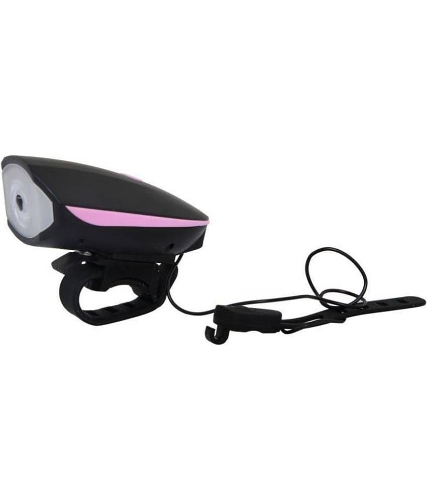 Dark Horse Bicycle CE Standard USB Rechargeable (2-in-1) 3 Mode LED Front Light 250 Lumens and 140 Db Loud Horn Bell (Pink)