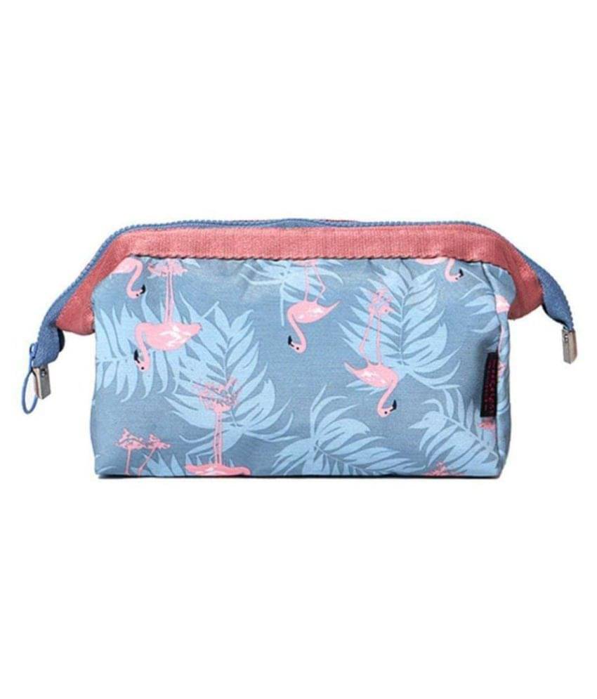     			House Of Quirk Blue Toiletry Kit Carry Case Portable Cube Purse