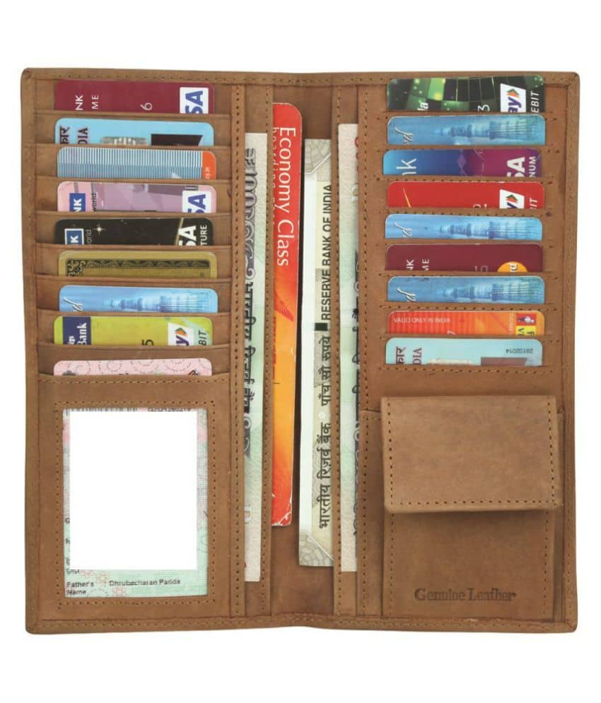 Style 98 - Tan Leather Men's Long Wallet ( Pack of 1 ) - Handbags | Buy online on ZillyBuy