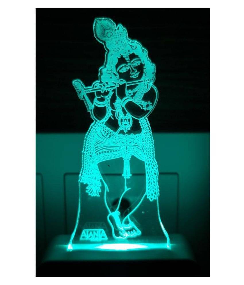     			Ajanta lord Krishna Bhagwan code: 2039 3D Night Lamp Multi - Pack of 1