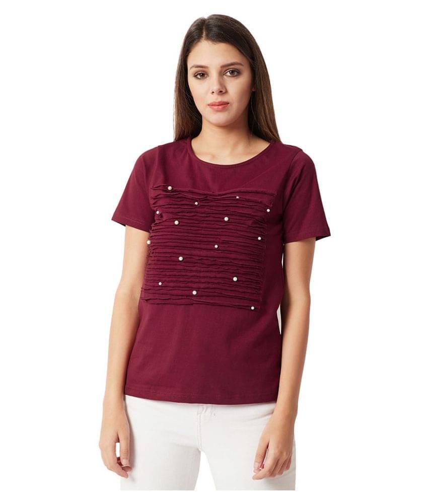     			Miss Chase Women's Cotton Regular Top ( Maroon )