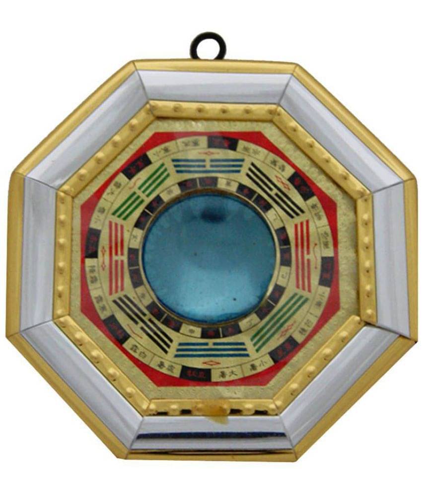     			King Collection  Feng Shui Vastu Convex Bagua / Pa Kua Multicolor Wooden Mirror