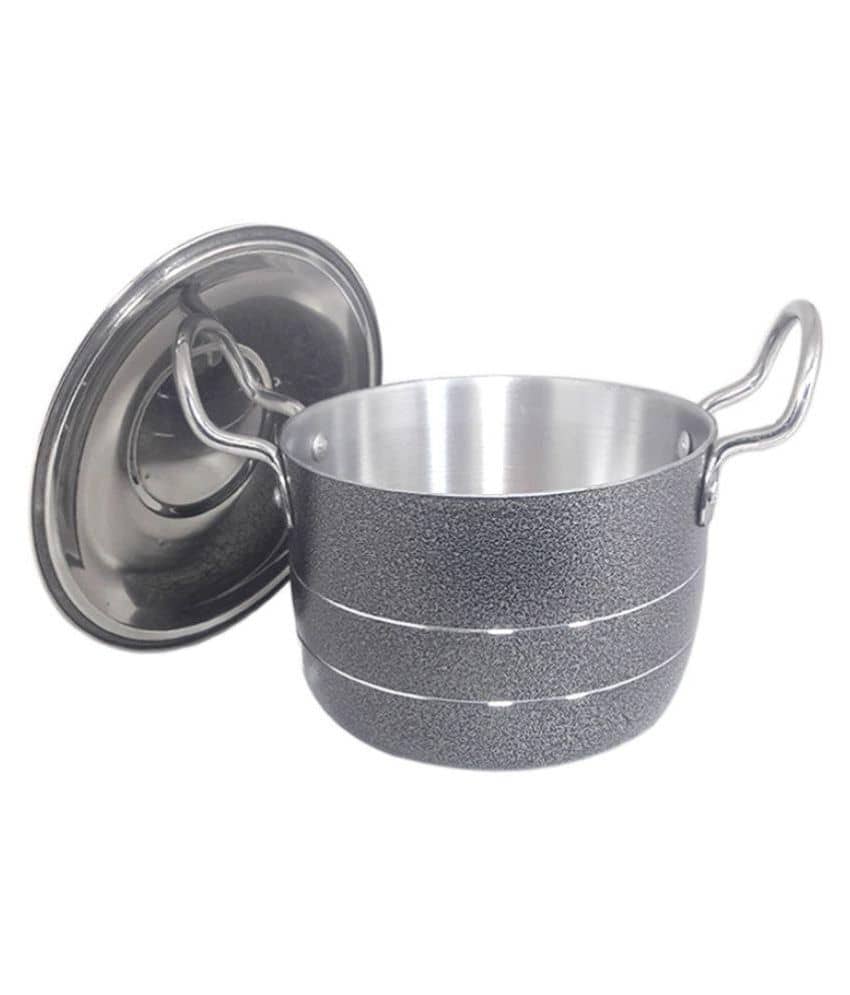 bartan hub Kitchen Enamle Aluminium Handi Heavy Bottom with Steel Lid 19 cm Diameter 1.5 Ltr - Cookware | Buy online on ZillyBuy