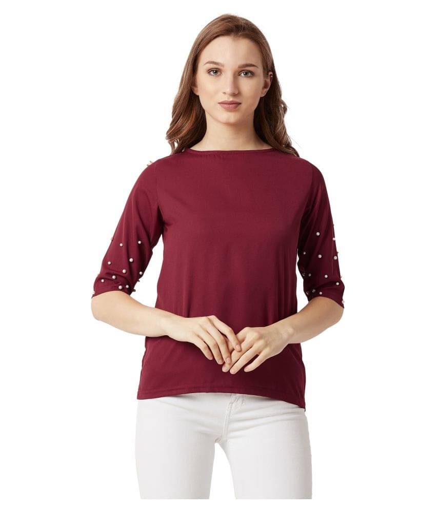     			Miss Chase Women's Polyester Regular Top ( Maroon )