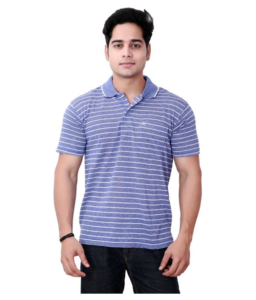 Awack Blue Slim Fit Polo T Shirt Awack Blue Slim Fit Polo T Shirt