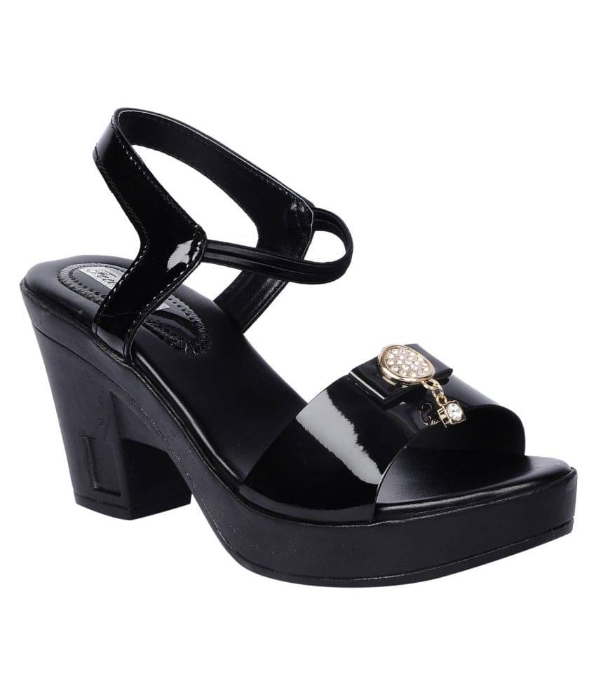     			Feel It Black Block Heels