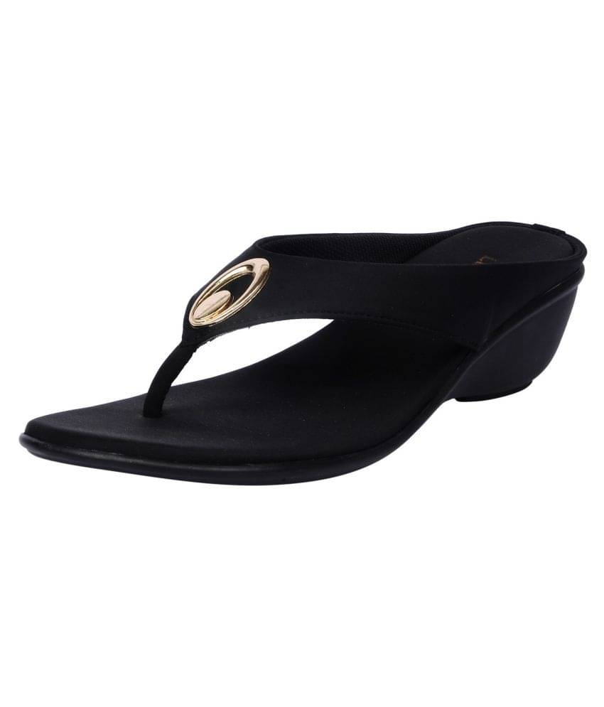     			Feel It - Black Women's Wedges Heels