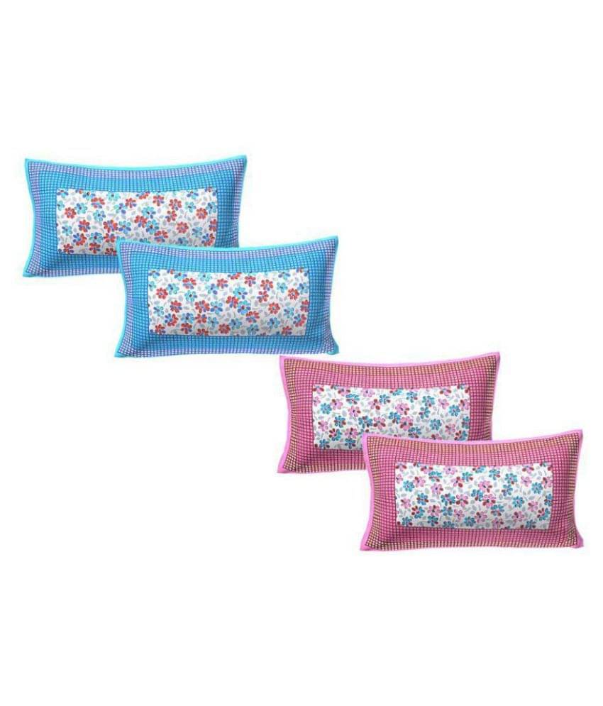     			AJ Home Pack of 4 Cotton Multi Pillow Cover (17 X 27 Inch)