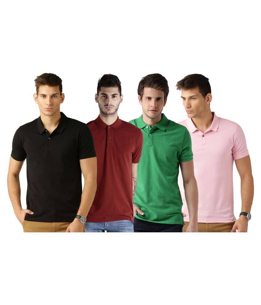     			Galatea Multicolor Slim Fit Polo T Shirt