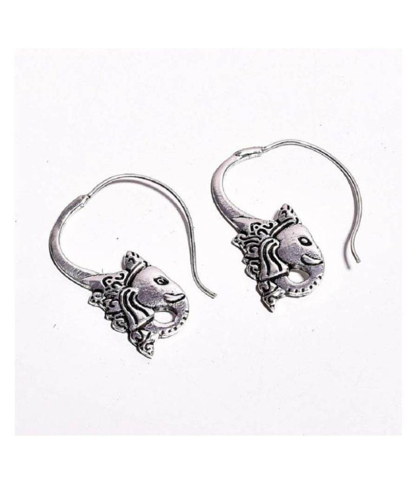     			4 Pairs in Pack Handcrafted unique shaped lightweight statement earrings crafted with brass.Silver Oxdized Plated Brass Dangle Earring
