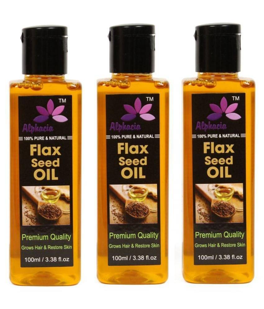 Alphacia 100% Pure & Natural Flaxseed oil Hair Oil 300 ml Pack of 3 Alphacia 100% Pure & Natural Flaxseed oil Hair Oil 300 ml Pack of 3