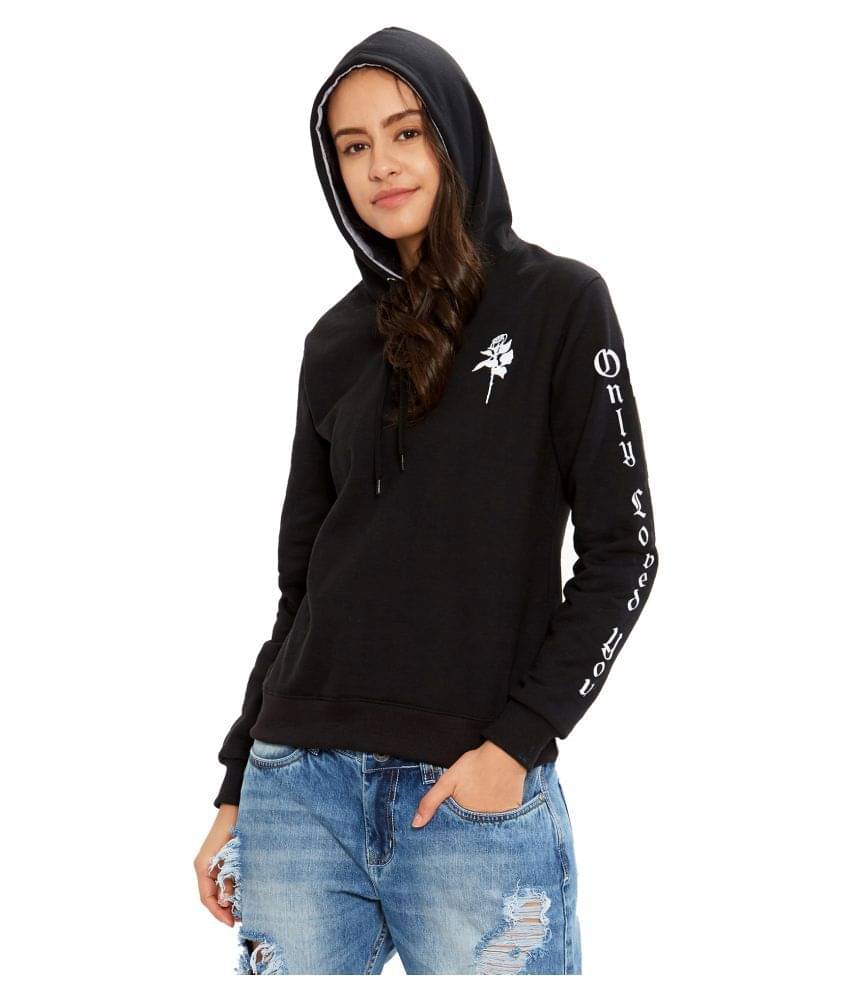     			Maniac Cotton - Fleece Black Hooded Sweatshirt