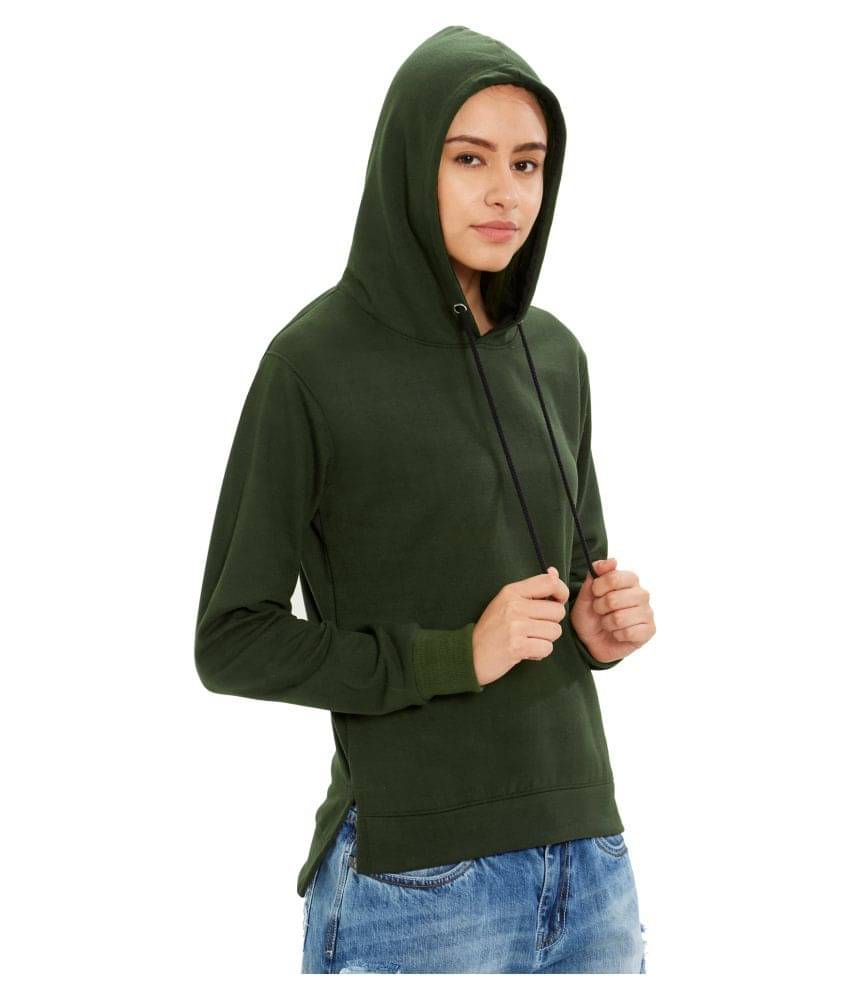 Maniac Women Fleece Round Neck Sweatshirt ( Green )     			Maniac Women Fleece Round Neck Sweatshirt ( Green )