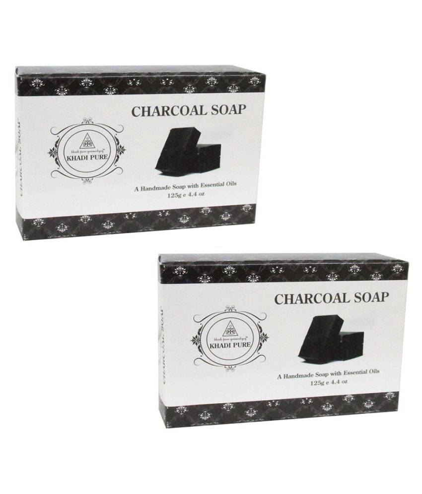    			Khadi Pure Herbal Charcoal Soap 250 g Pack of 2