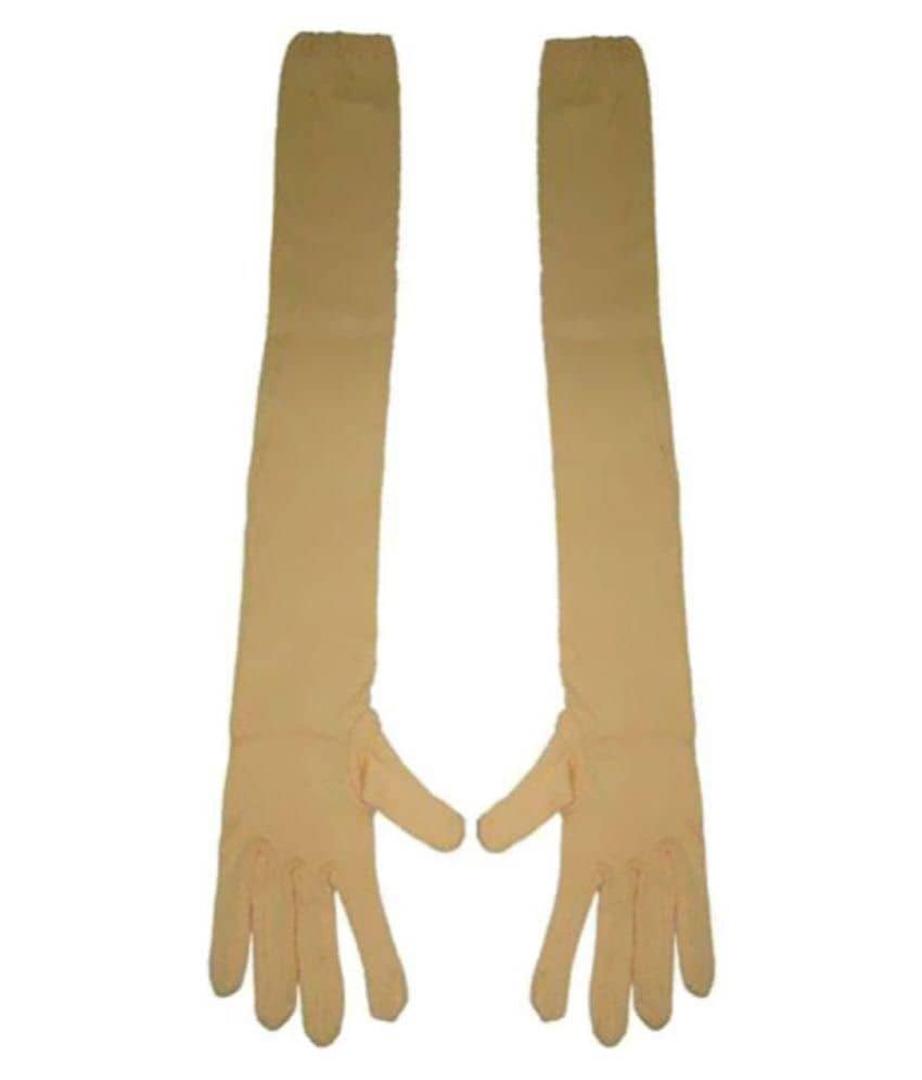 Tahiro Beige Cotton Full Arm Sleeves Gloves - Pack Of 1