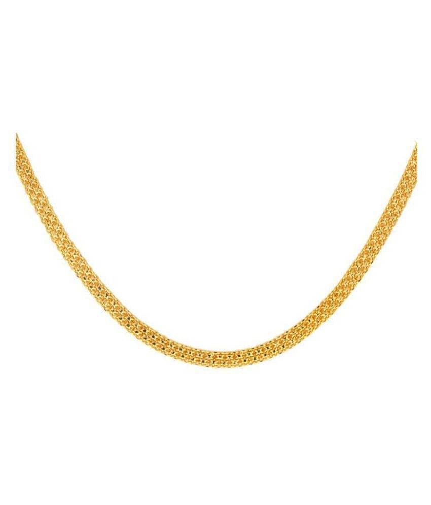     			AanyaCentric Gold Plated Wide Fashion Jewellery Imitation Brass Chain for Men Women Girls (Golden)