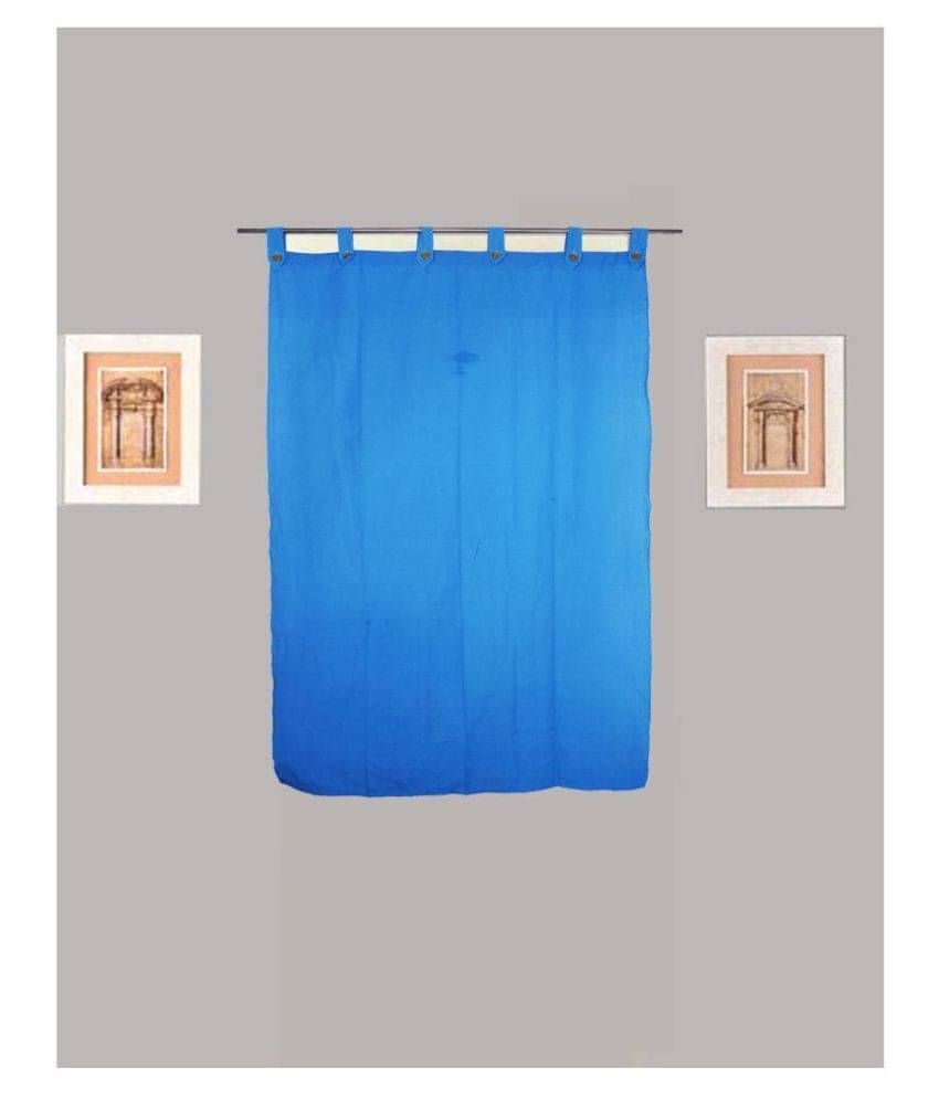 Tidy Single Window Loop Cotton Curtains Blue Tidy Single Window Loop Cotton Curtains Blue