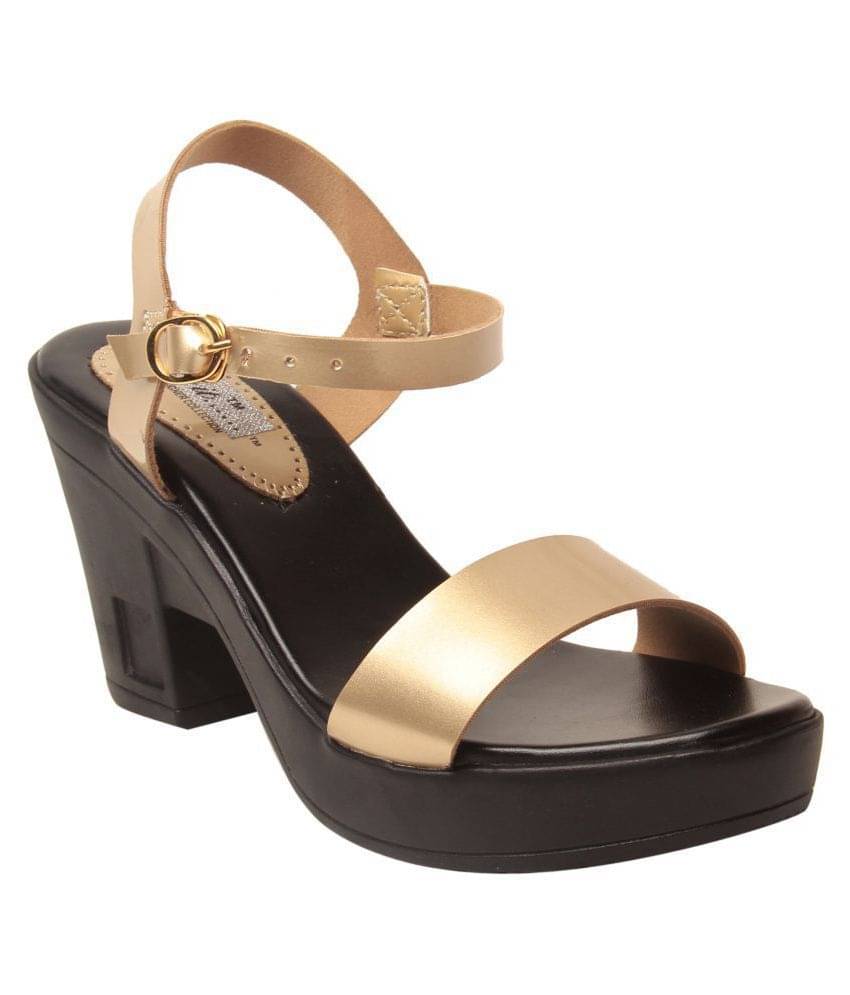     			Feel It - Gold Women's Block Heel Heels