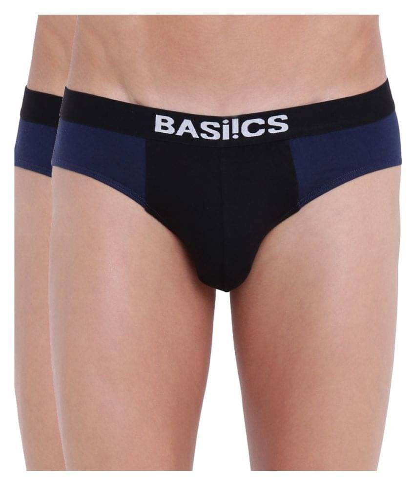     			BASIICS By La Intimo Pack of 2 Cotton Briefs For Men's ( Blue )