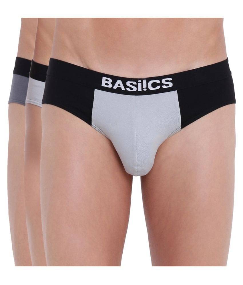     			BASIICS By La Intimo Pack of 3 Cotton Briefs For Men's ( Multi )
