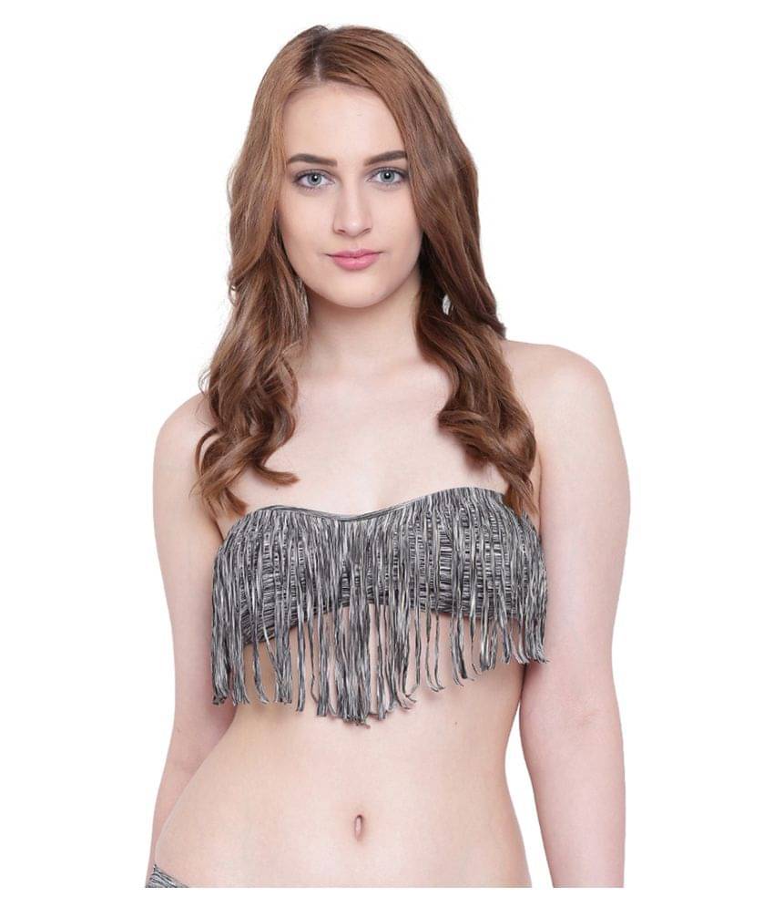     			La Intimo Polyester Push Up Bra - Grey