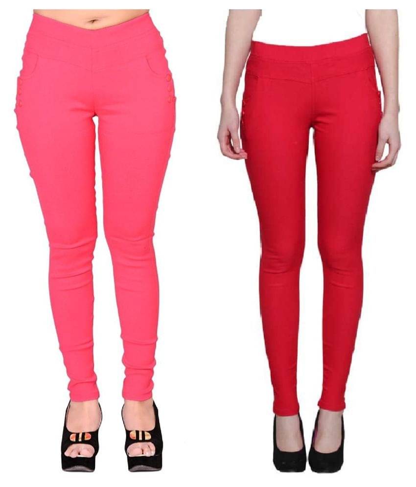     			FeelBlue Poly Cotton Jeggings - Multi Color