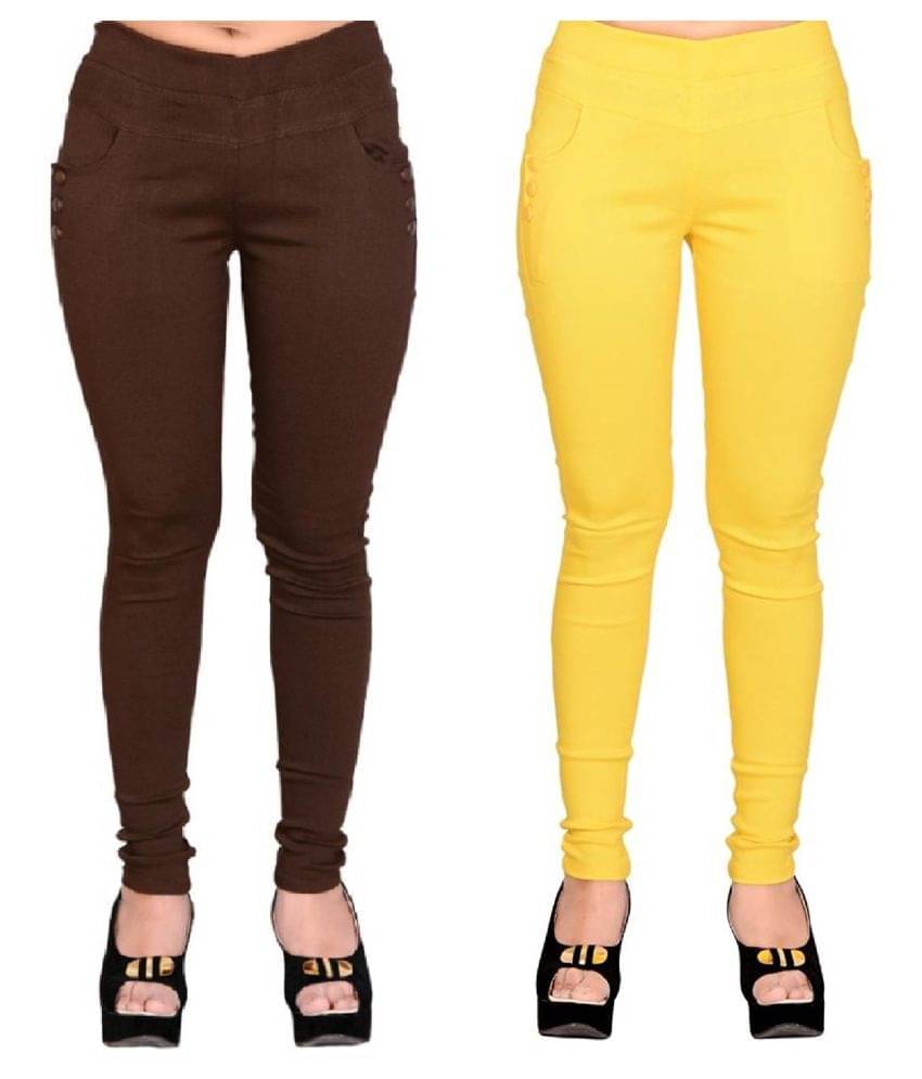     			FeelBlue Poly Cotton Jeggings - Multi Color