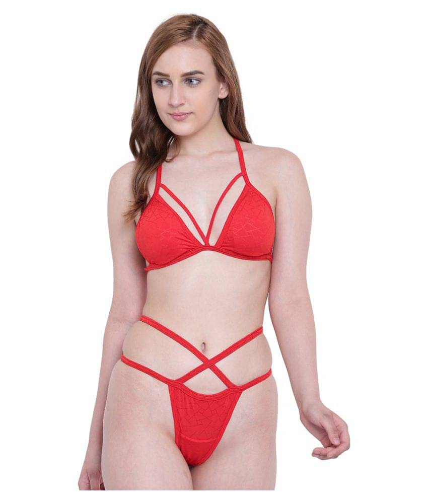     			La Intimo Polyester Red Beach Dresses